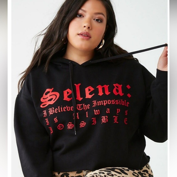 FOREVER 21 + Selena Cropped Hoodie 0X plus size - Picture 2 of 15